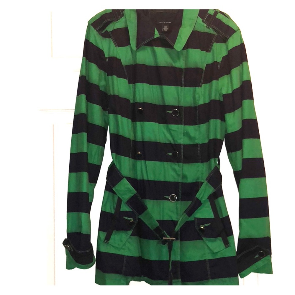 💜Tommy Hilfiger Striped Trench Coat